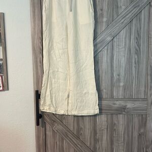 Cream Wide-Leg Pants